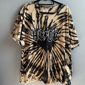 NWOT AC/DC oversized tie dye band t-shirt. Size Medium.